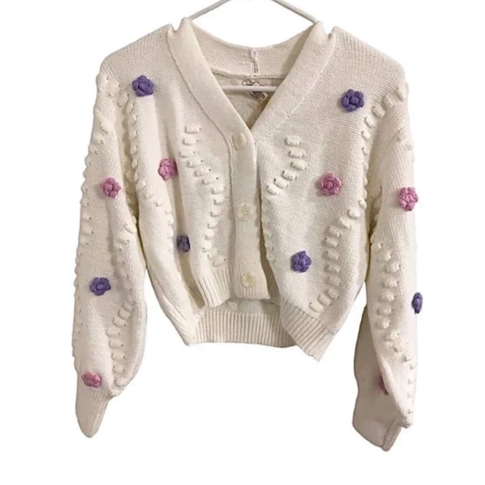 Floral V-neck cardigan